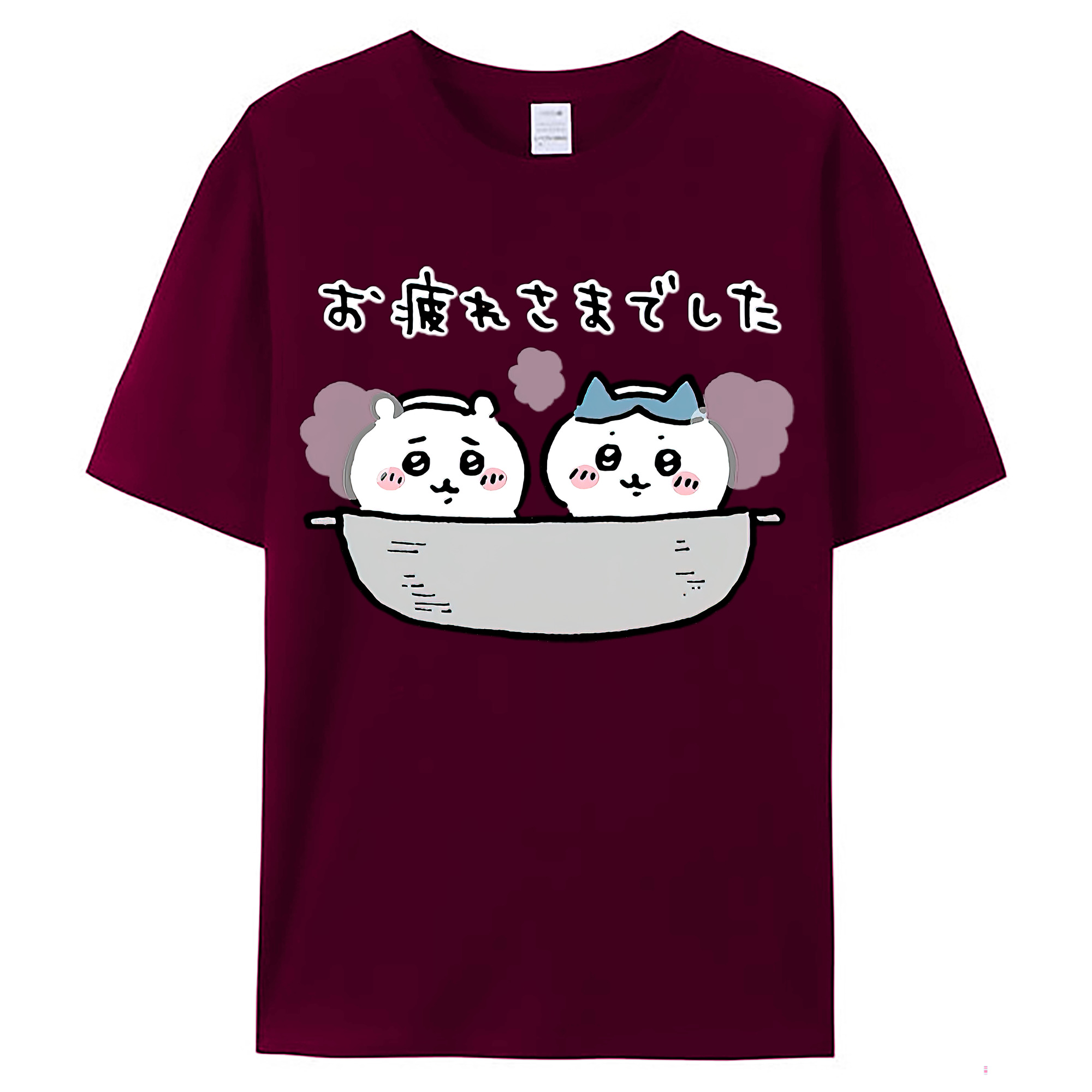 （画像用） ちいかわ ハチワレ Chii-kawa hachiware レディースカジュアルプリントTシャツ（綿100％）